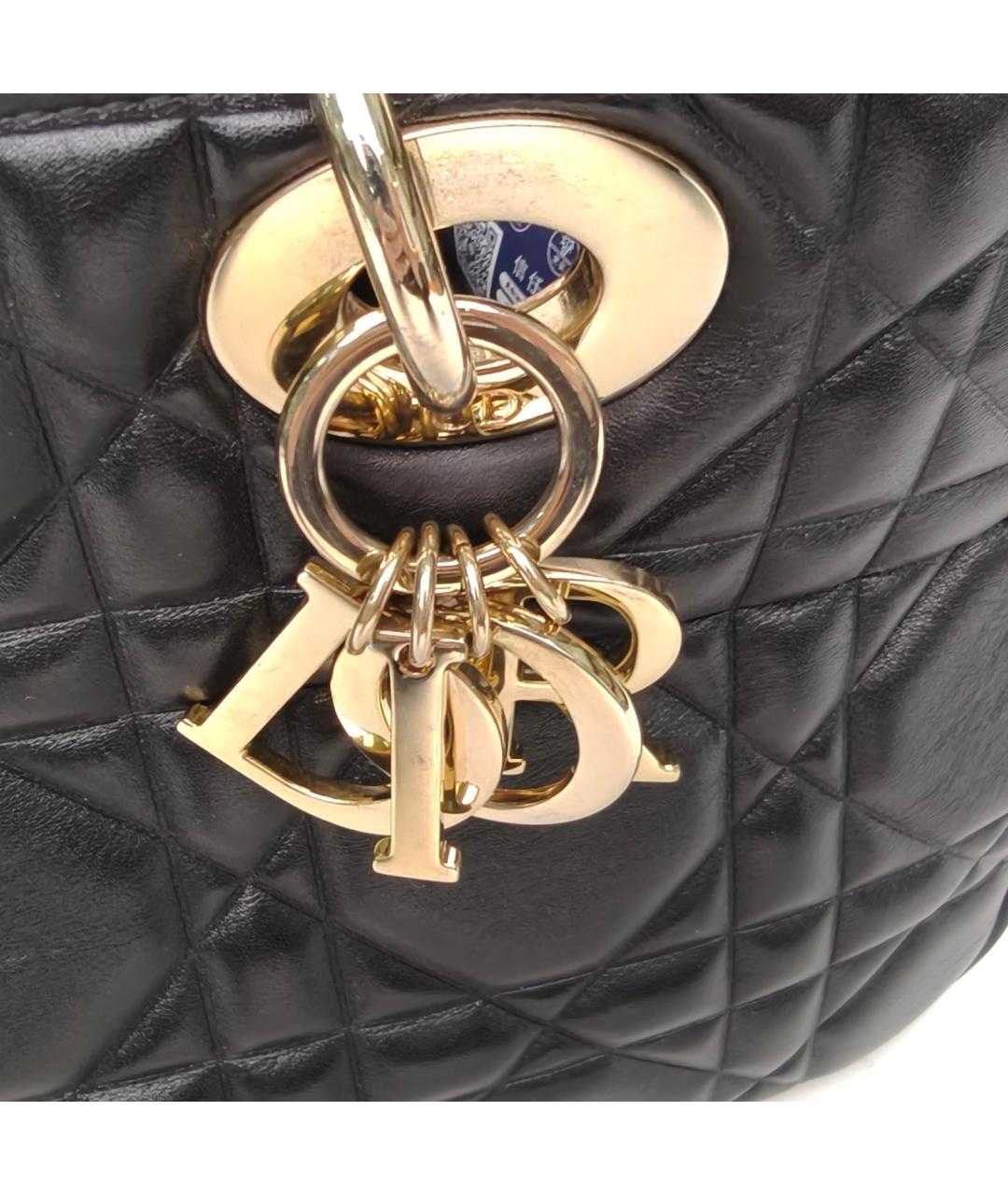 CHRISTIAN DIOR Черная кожаная сумка через плечо, фото 7