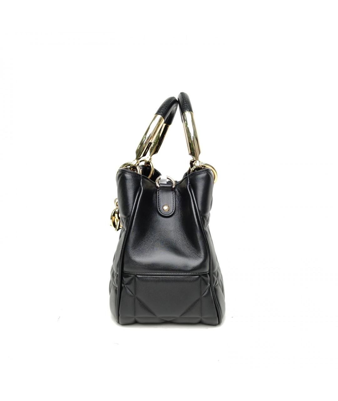 CHRISTIAN DIOR Черная кожаная сумка через плечо, фото 3