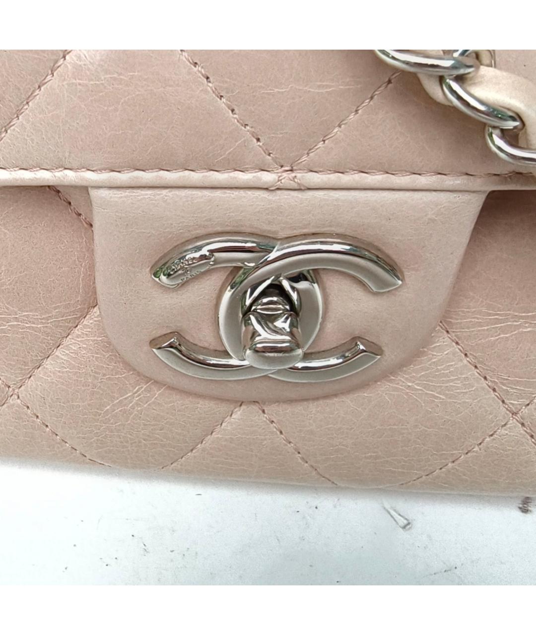 CHANEL Бежевая кожаная сумка через плечо, фото 7