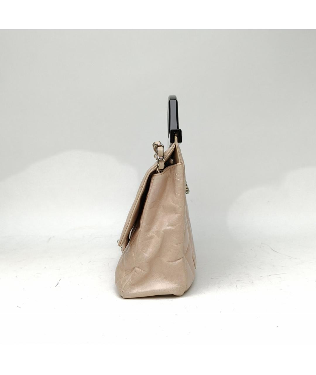 CHANEL Бежевая кожаная сумка через плечо, фото 3