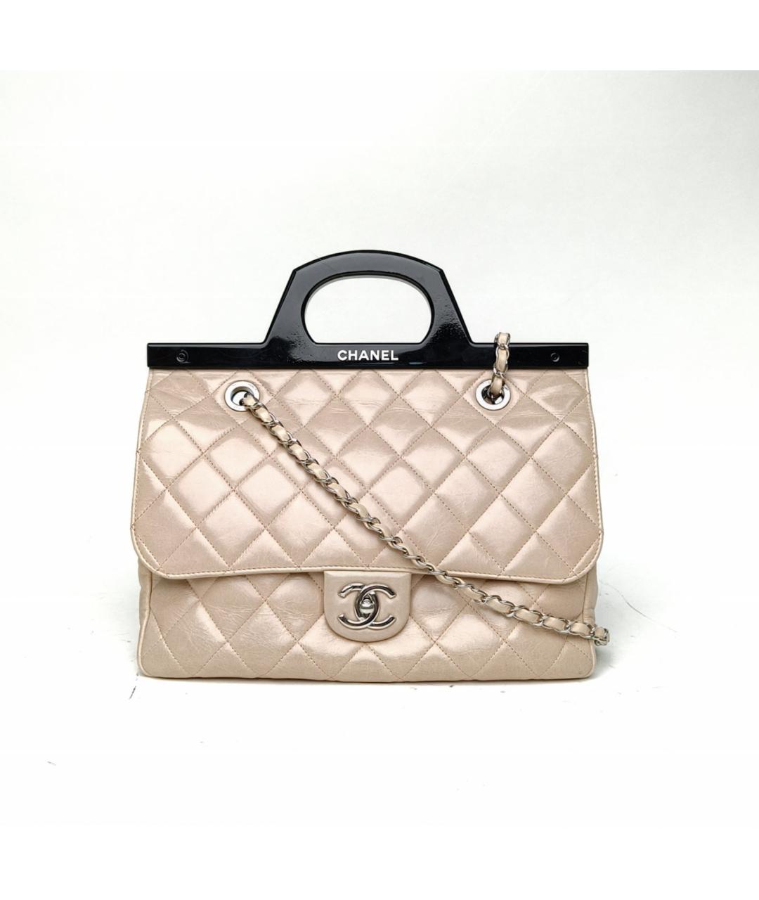 CHANEL Бежевая кожаная сумка через плечо, фото 2