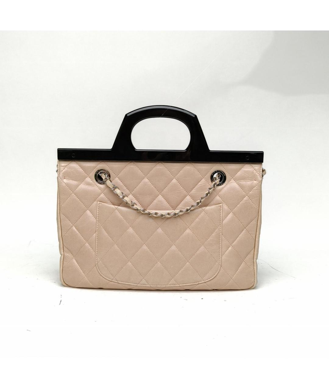 CHANEL Бежевая кожаная сумка через плечо, фото 4