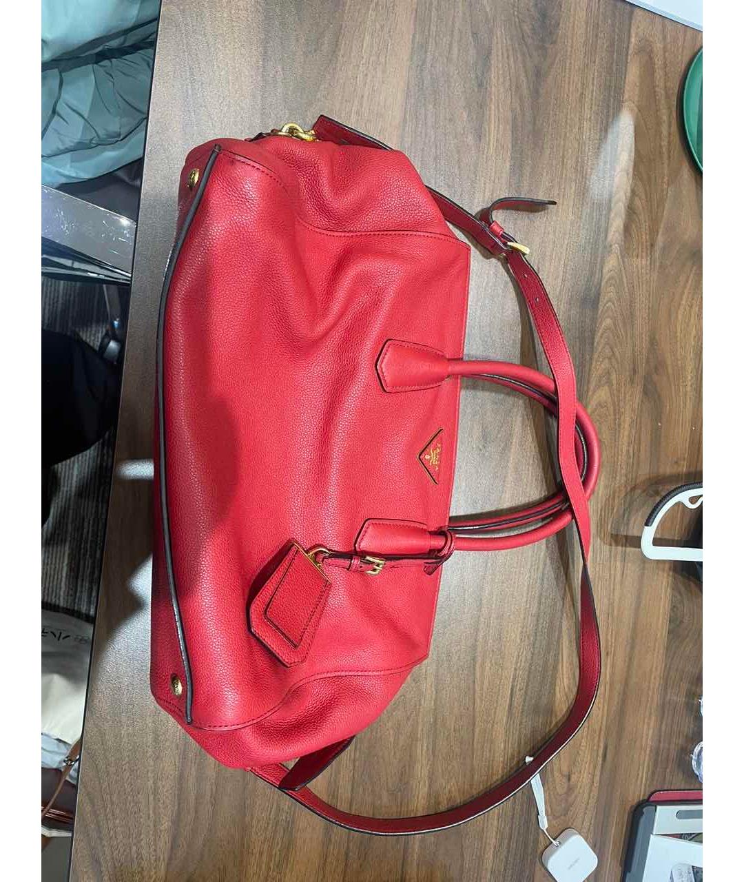 PRADA Красная кожаная сумка через плечо, фото 8