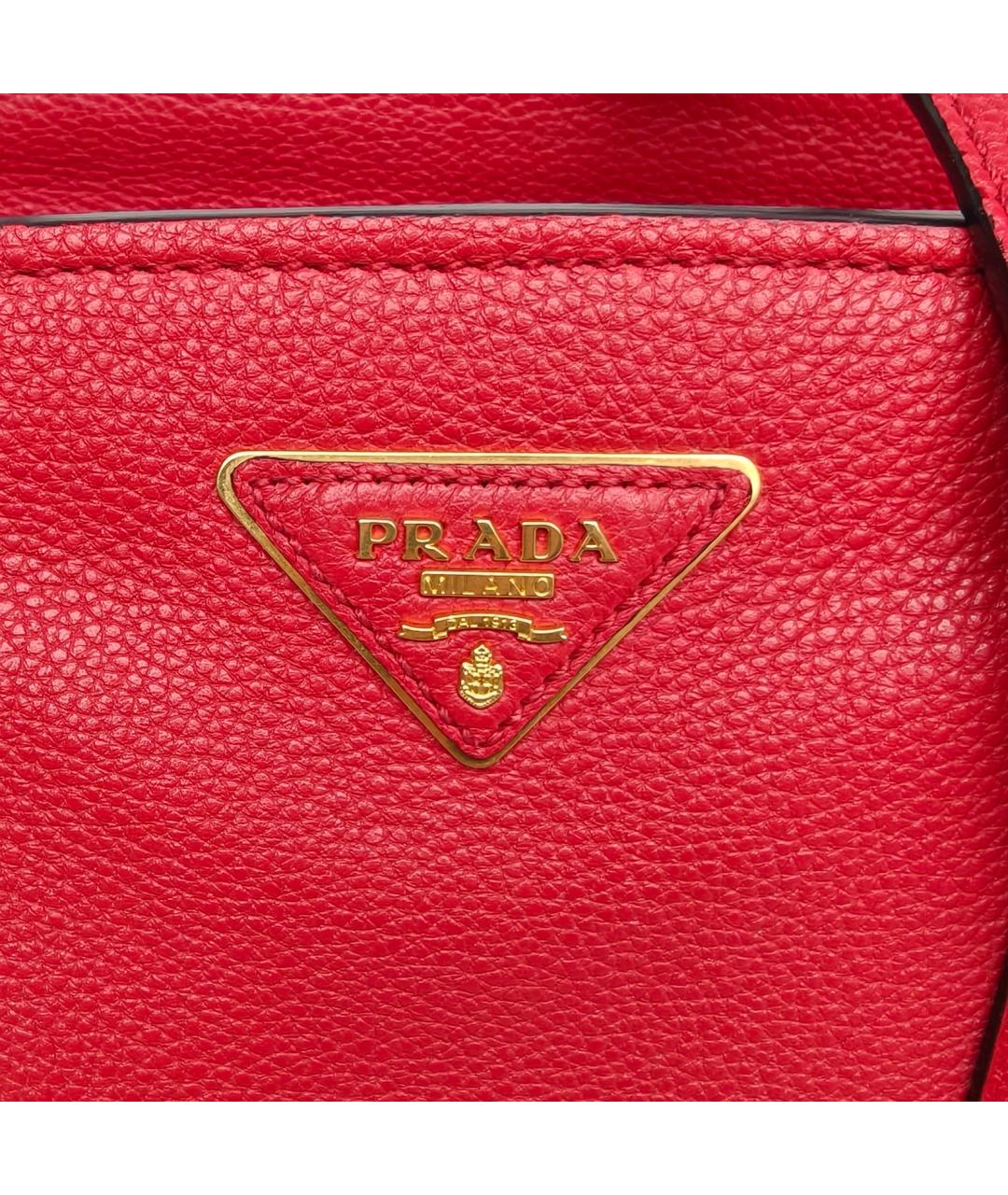 PRADA Красная кожаная сумка через плечо, фото 6