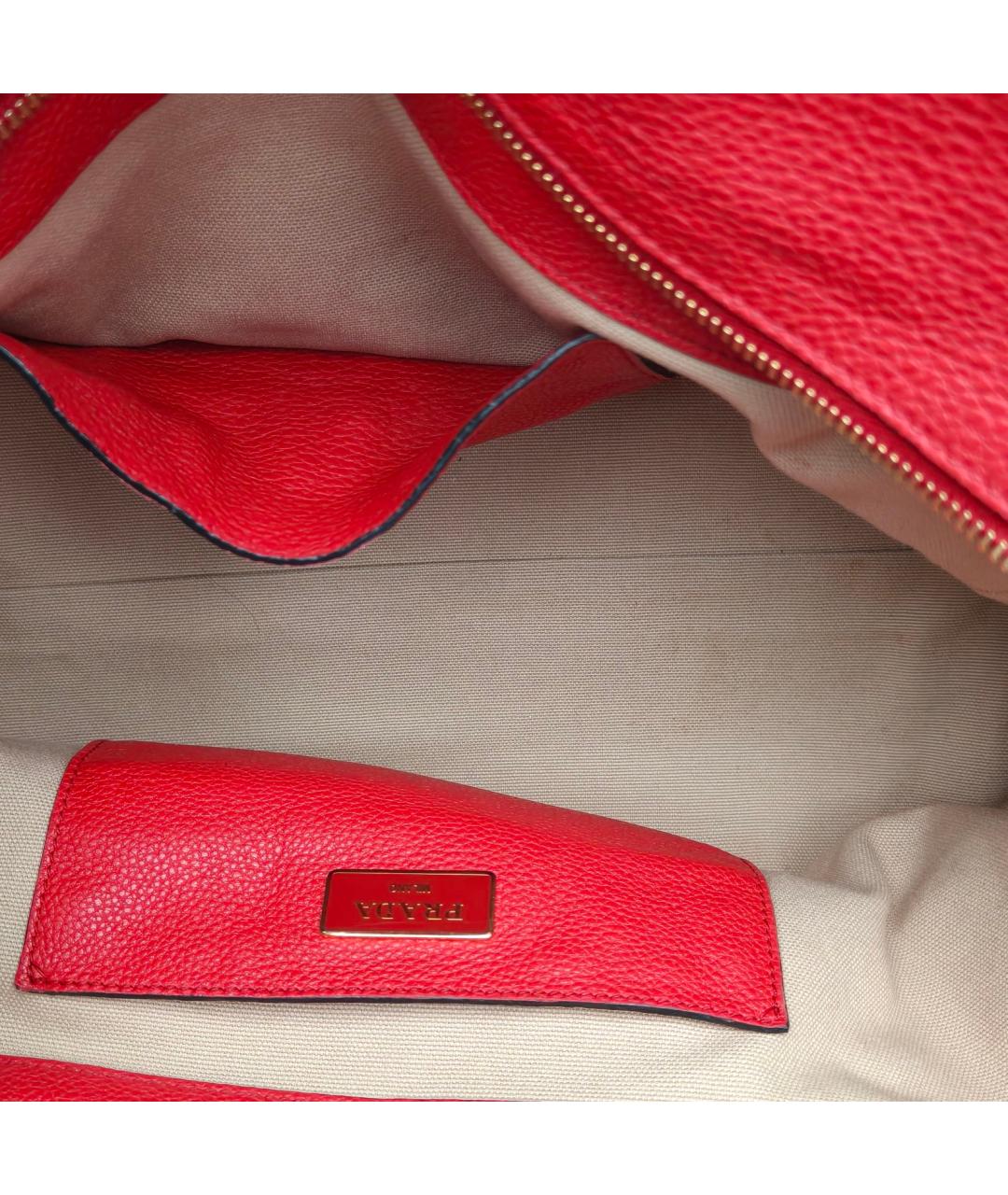 PRADA Красная кожаная сумка через плечо, фото 7