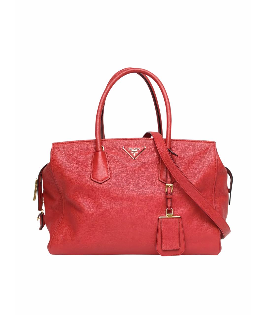 PRADA Красная кожаная сумка через плечо, фото 1