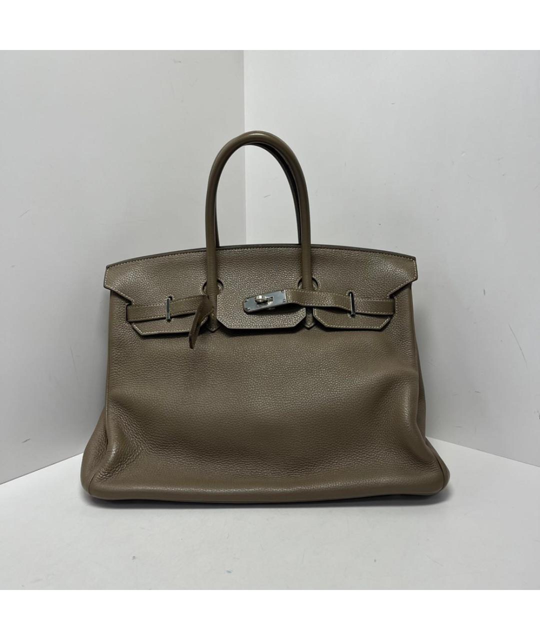 HERMES Коричневая сумка с короткими ручками, фото 9