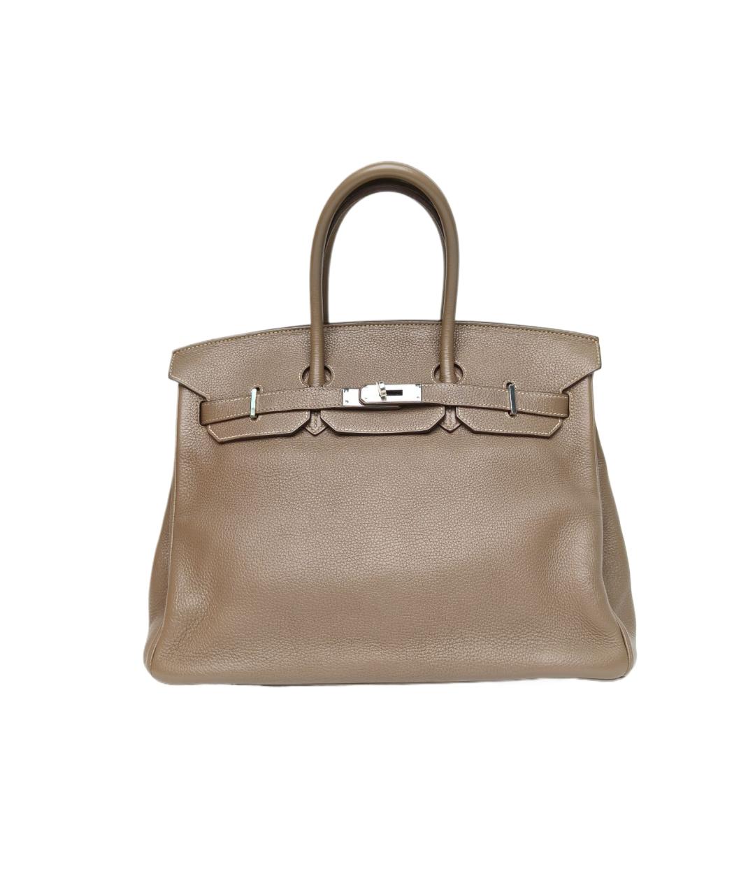 HERMES Коричневая сумка с короткими ручками, фото 10