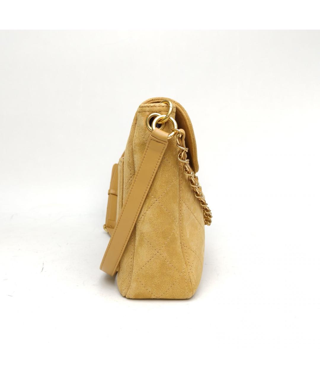 CHANEL Бежевая замшевая сумка через плечо, фото 5