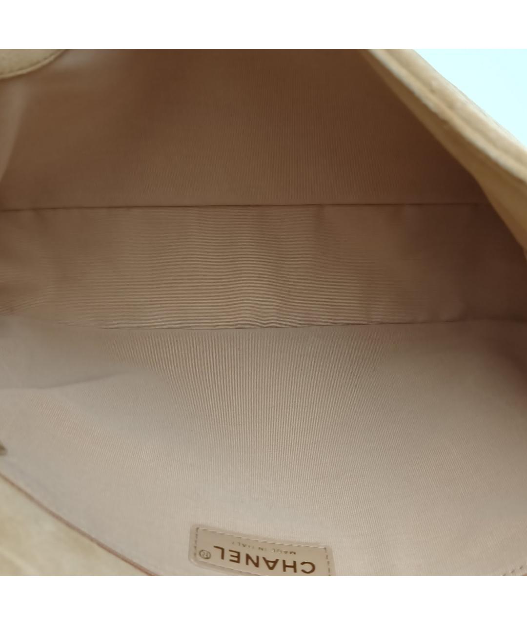 CHANEL Бежевая замшевая сумка через плечо, фото 8