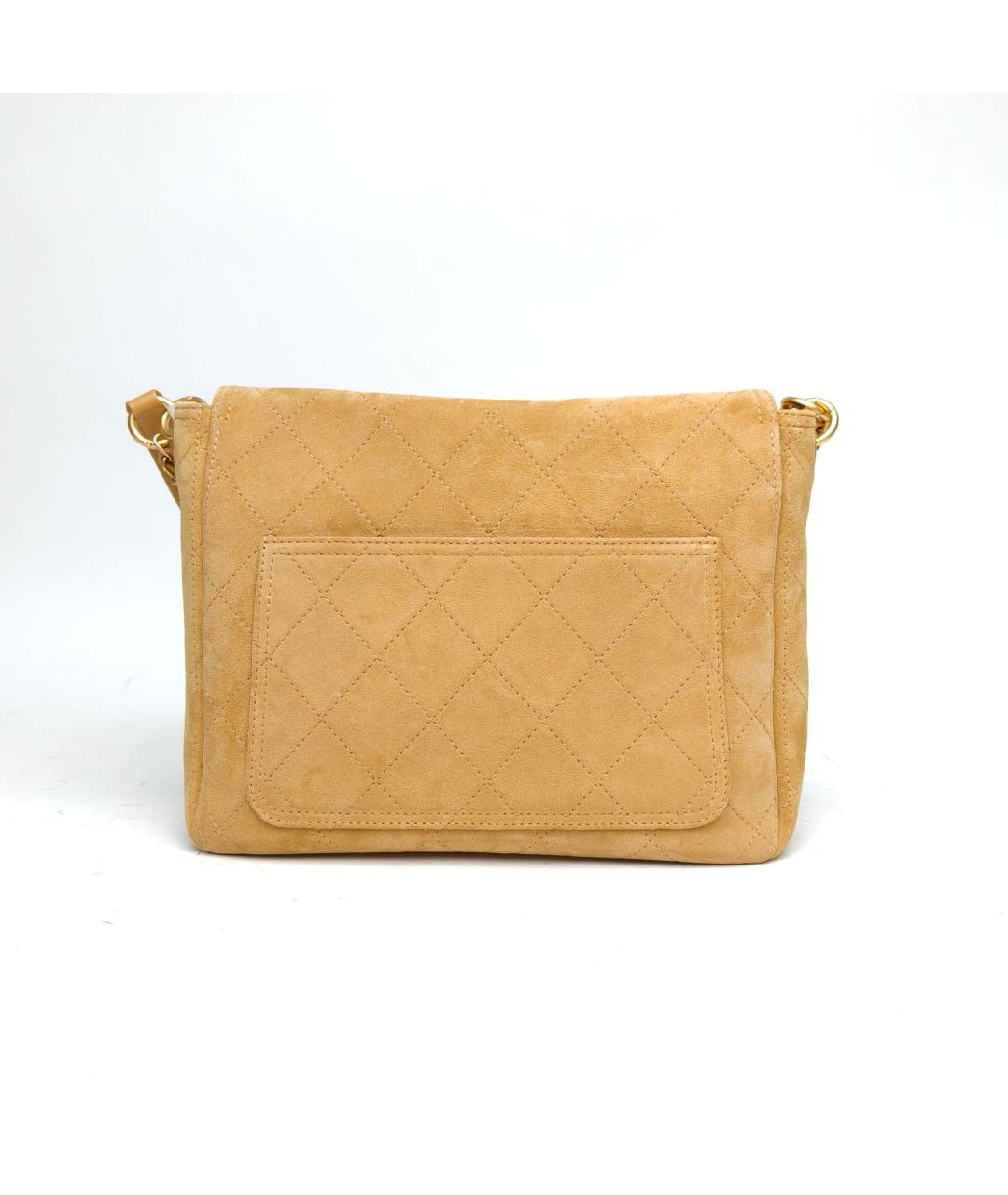 CHANEL Бежевая замшевая сумка через плечо, фото 4