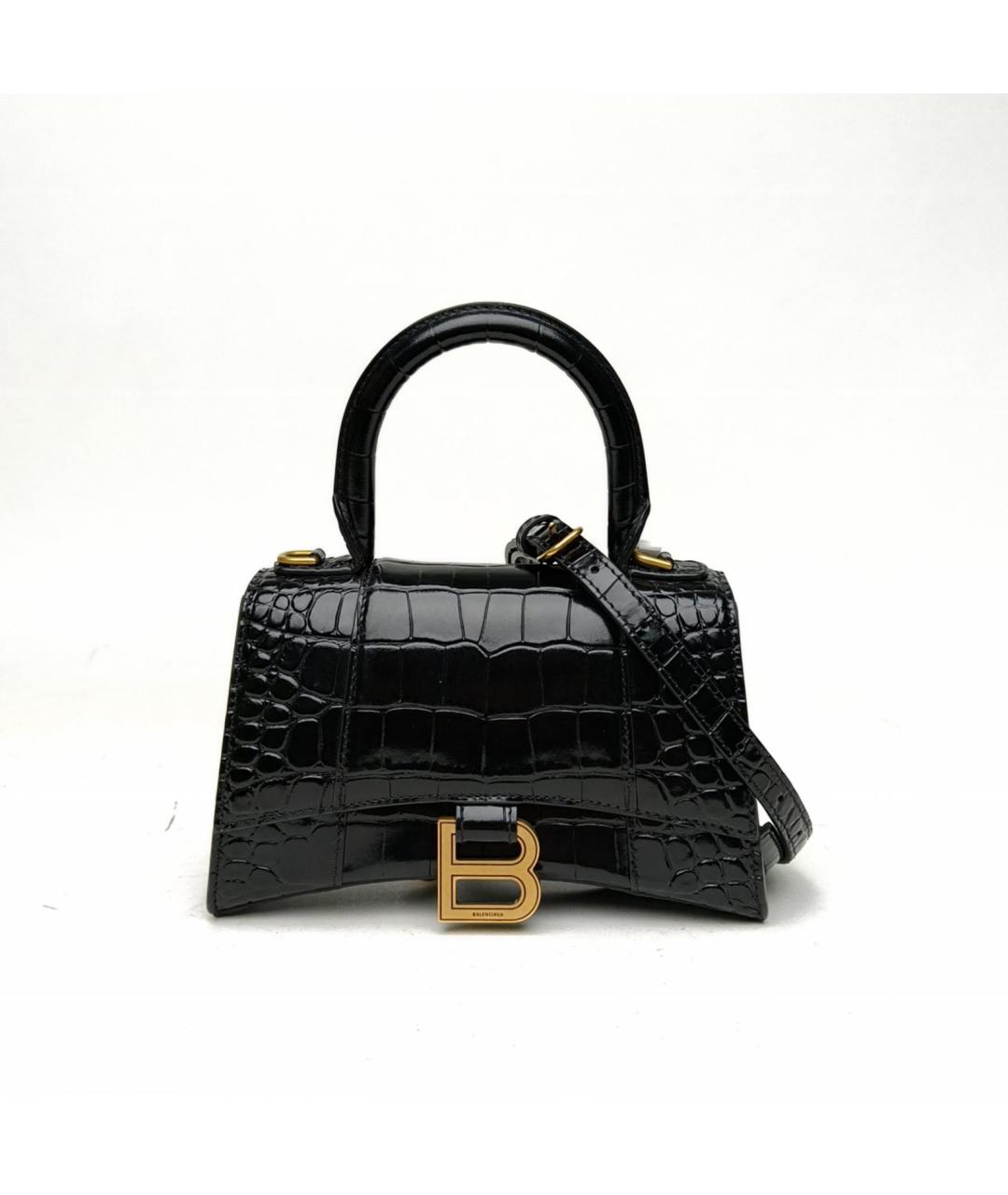 BALENCIAGA Черная кожаная сумка через плечо, фото 2