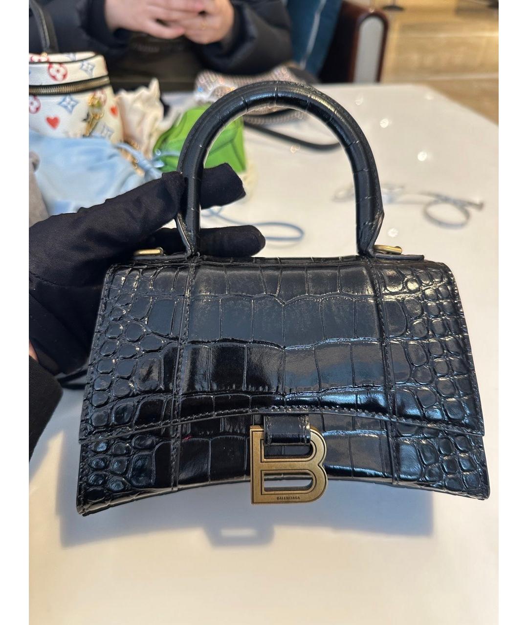 BALENCIAGA Черная кожаная сумка через плечо, фото 9