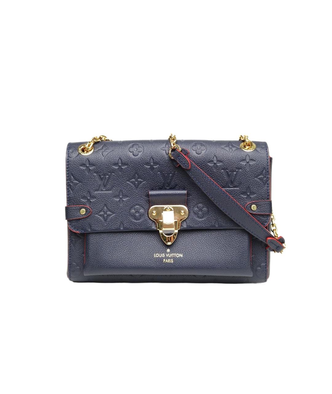 LOUIS VUITTON Темно-синяя кожаная сумка через плечо, фото 9