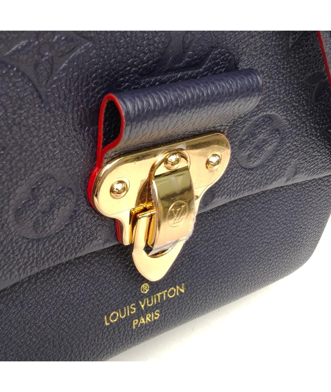 LOUIS VUITTON Темно-синяя кожаная сумка через плечо, фото 8