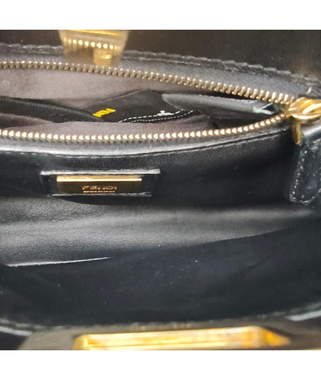 FENDI Черная кожаная сумка через плечо, фото 8