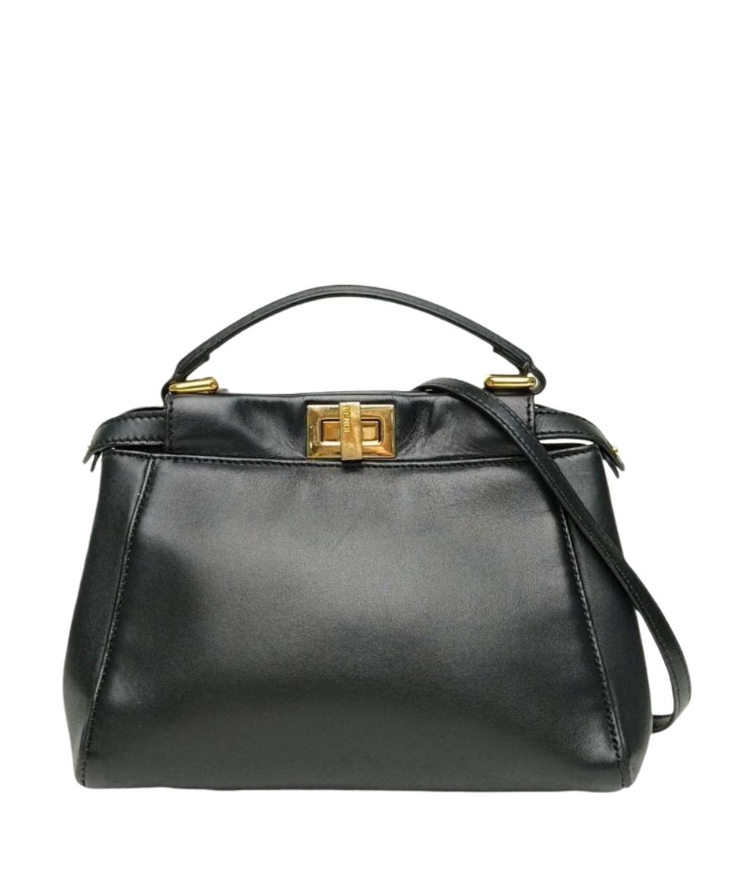 FENDI Черная кожаная сумка через плечо, фото 1