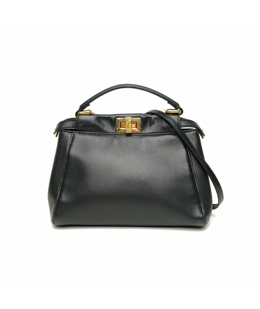 FENDI Черная кожаная сумка через плечо, фото 2