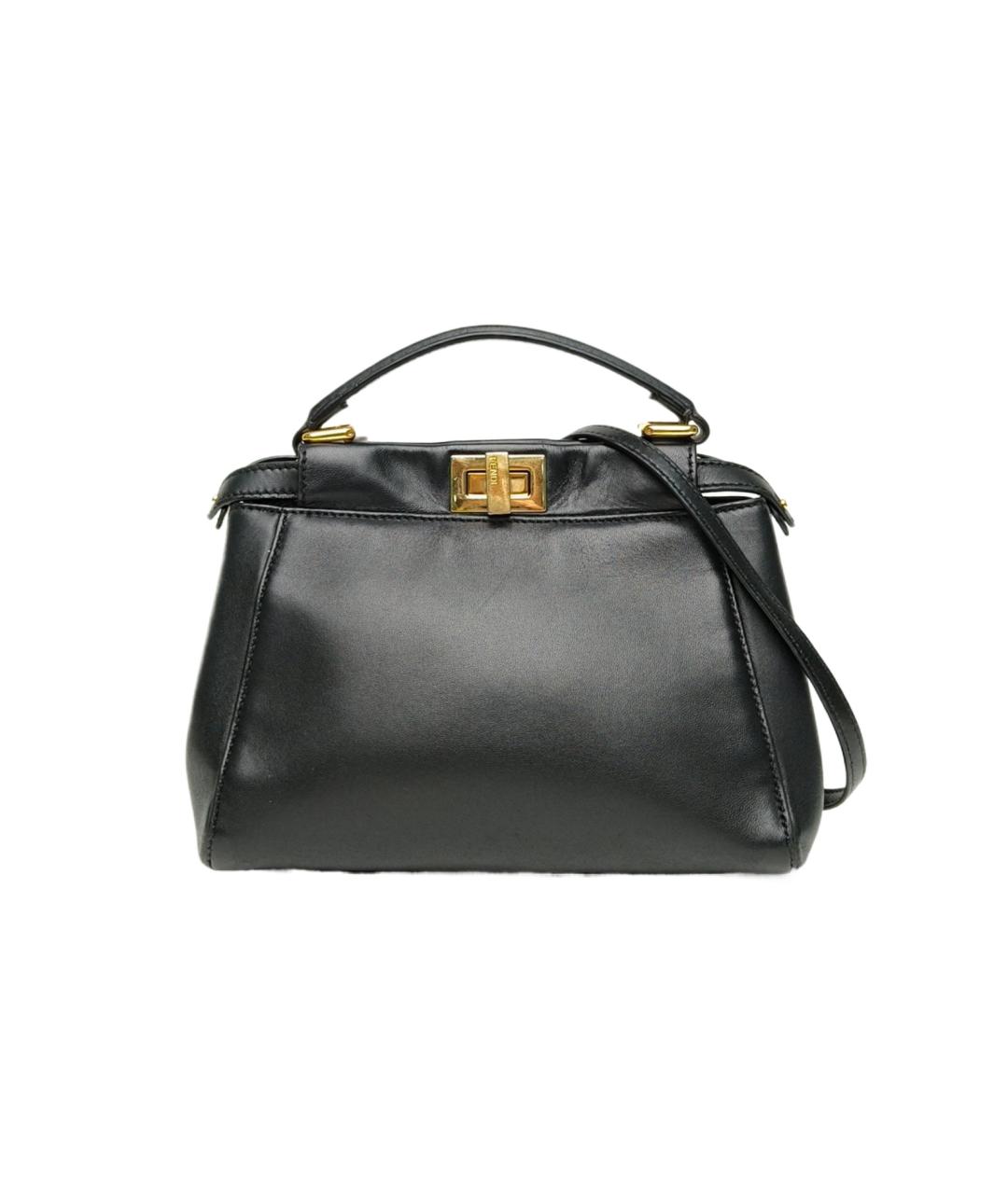 FENDI Черная кожаная сумка через плечо, фото 10