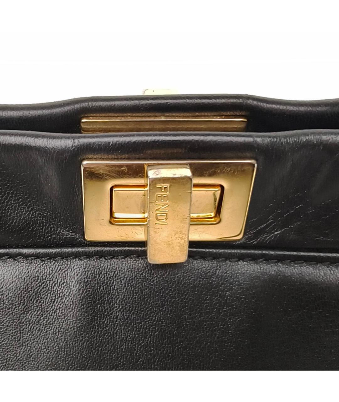 FENDI Черная кожаная сумка через плечо, фото 7