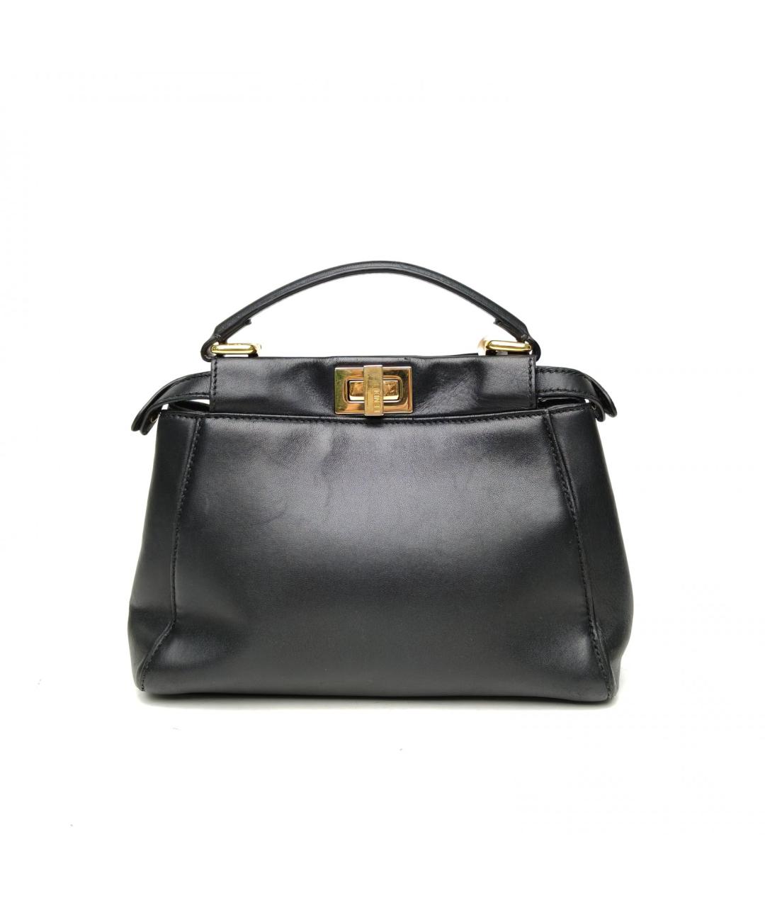 FENDI Черная кожаная сумка через плечо, фото 4