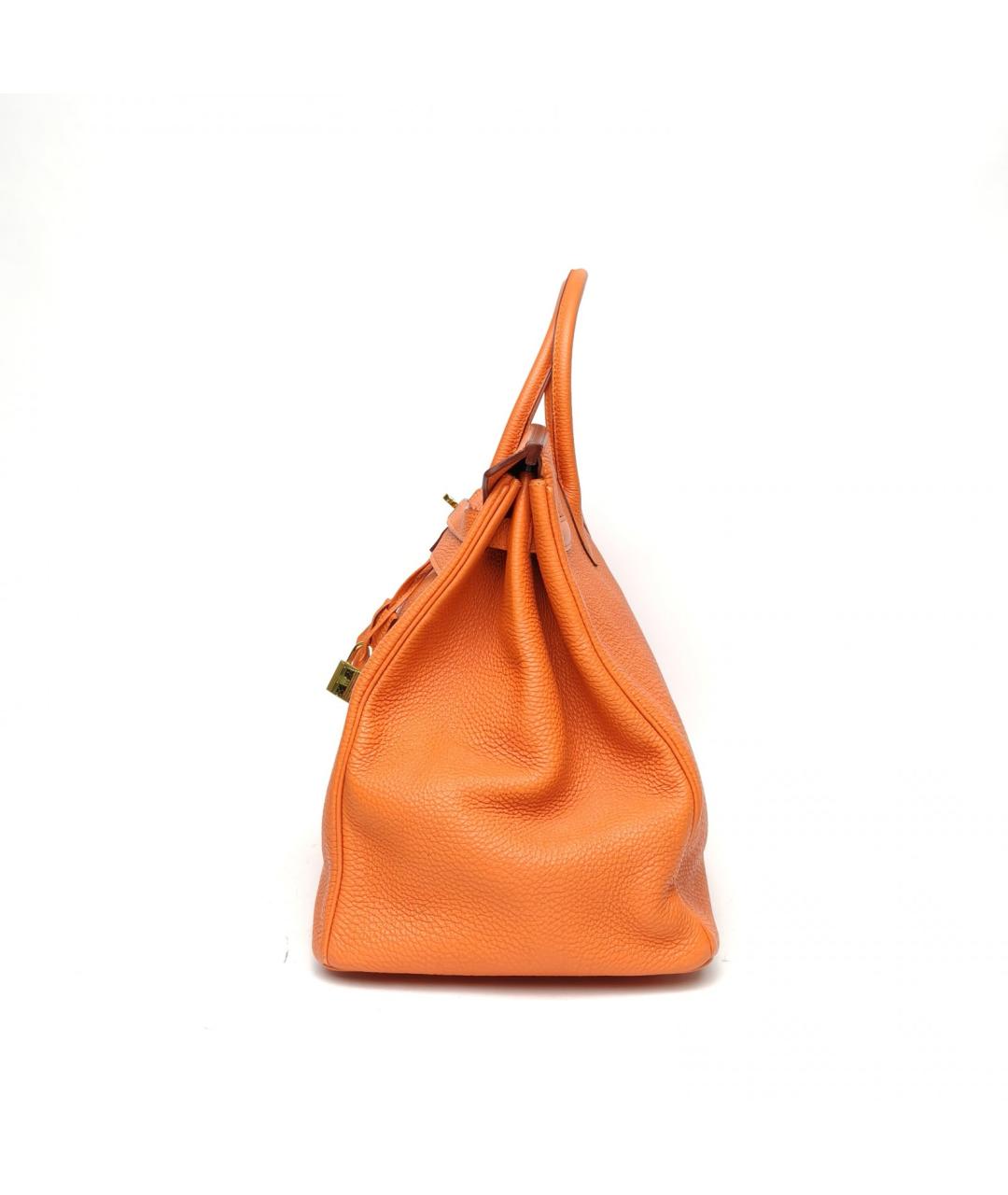 HERMES Оранжевая сумка с короткими ручками, фото 3