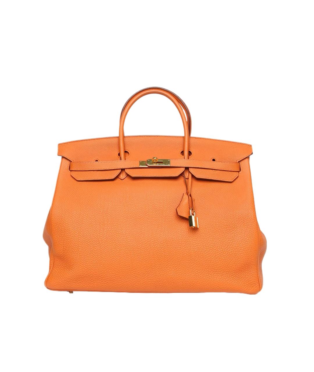 HERMES Оранжевая сумка с короткими ручками, фото 10