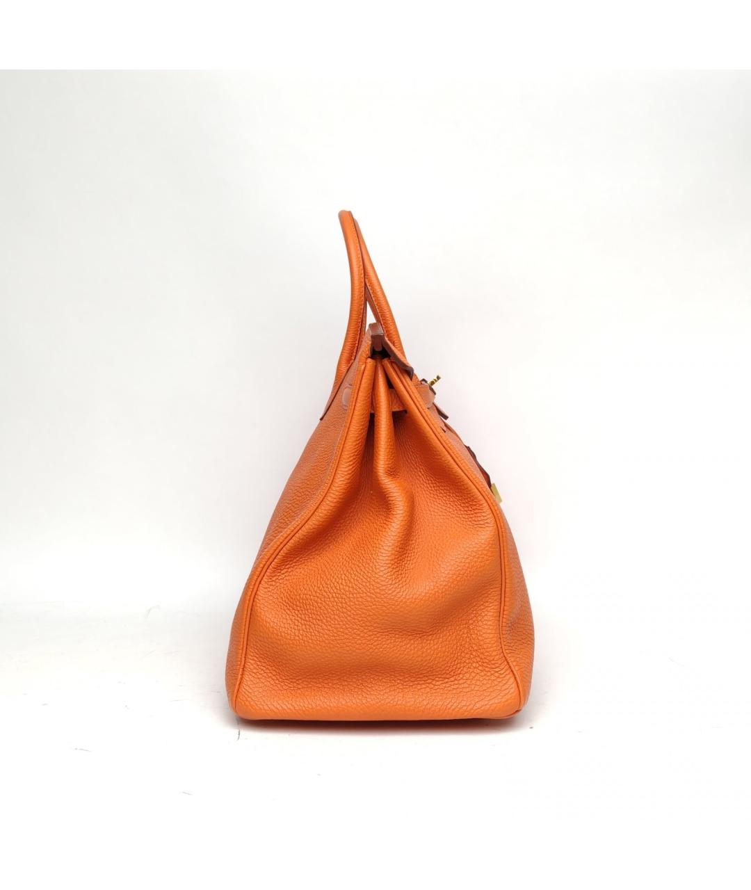 HERMES Оранжевая сумка с короткими ручками, фото 5