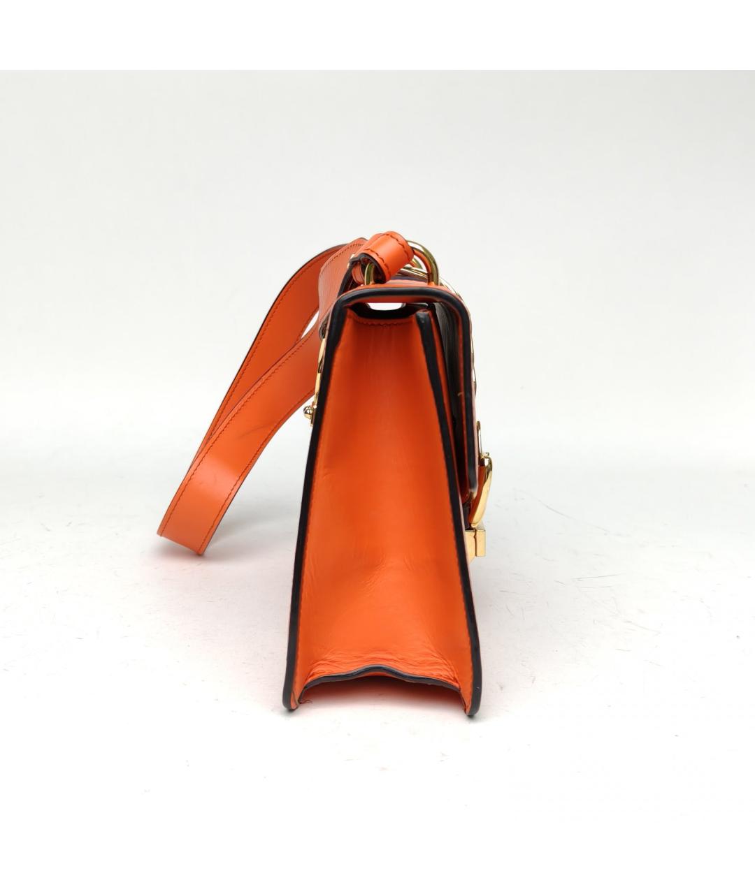 GUCCI Оранжевая кожаная сумка через плечо, фото 5