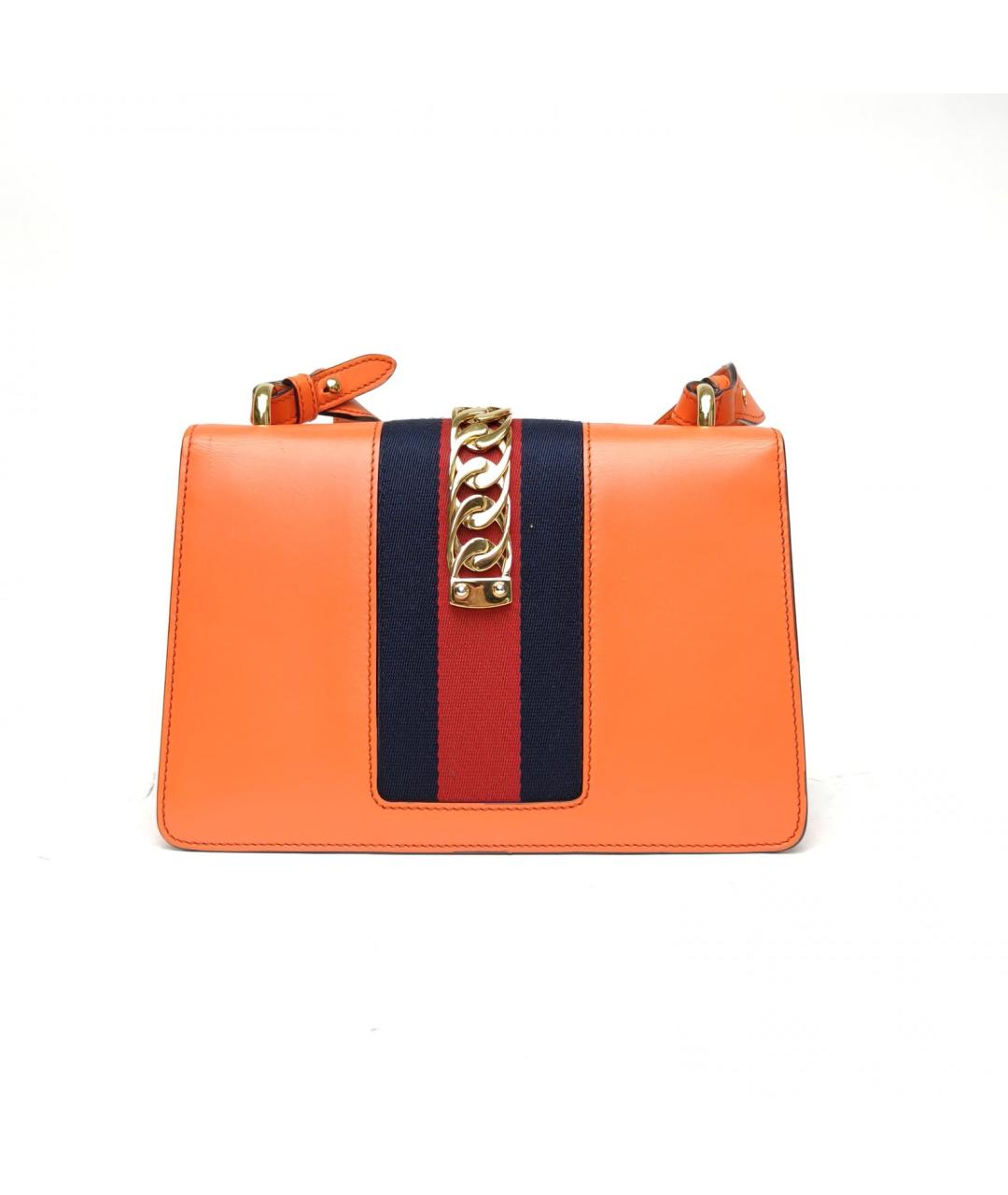 GUCCI Оранжевая кожаная сумка через плечо, фото 4