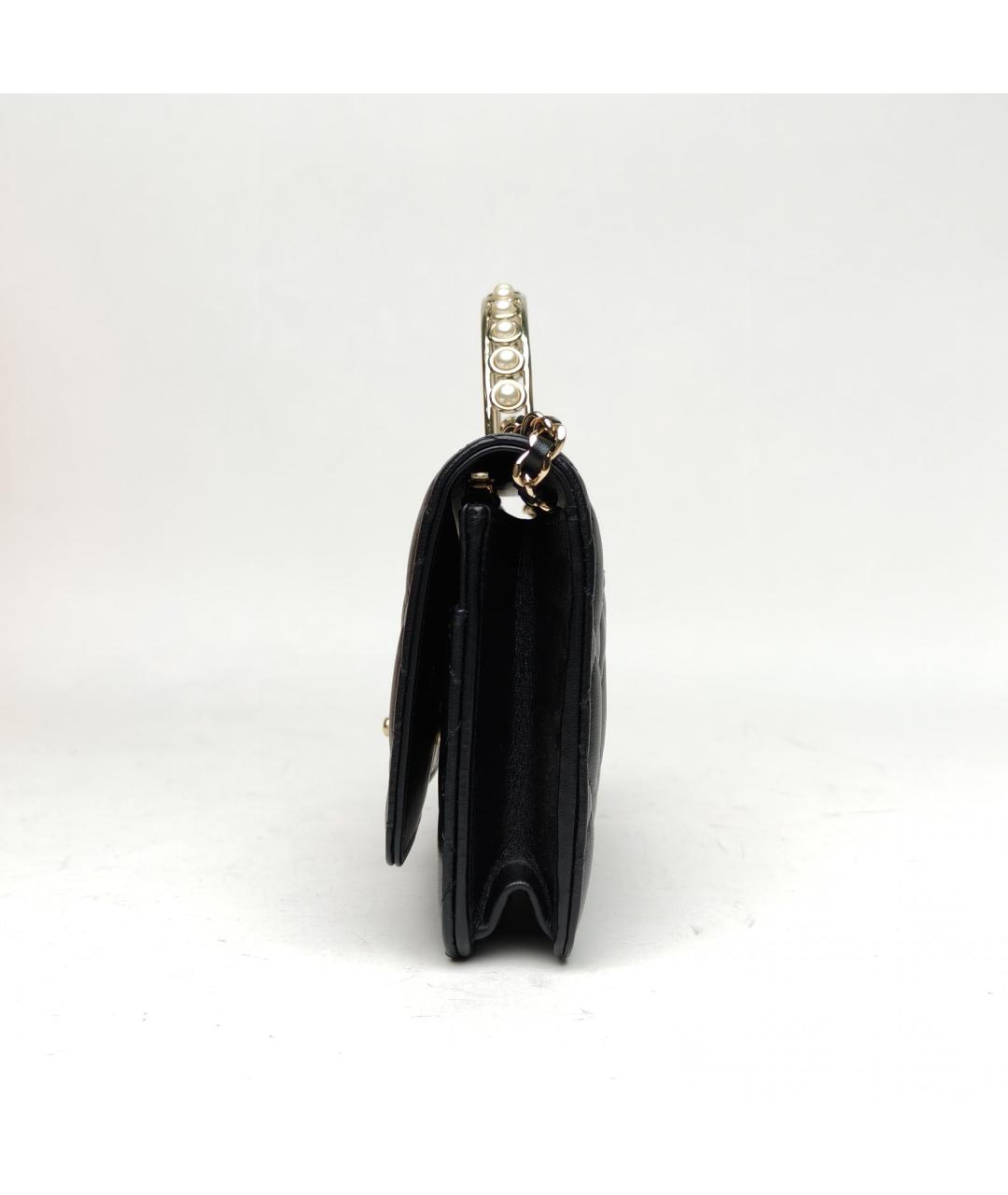 CHANEL Черная кожаная сумка через плечо, фото 5