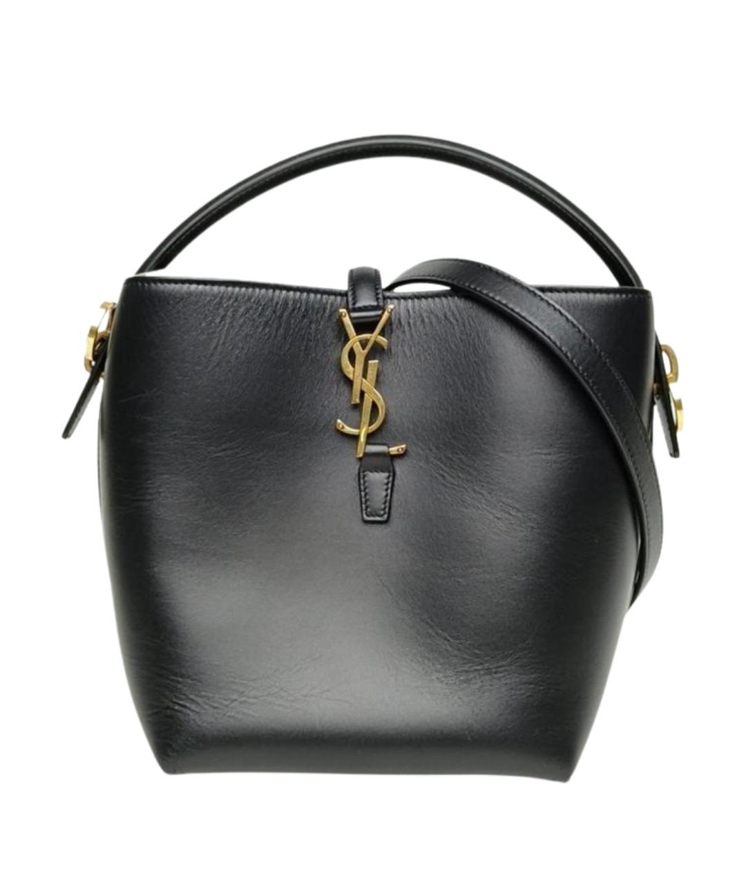 SAINT LAURENT Черная кожаная сумка через плечо, фото 1