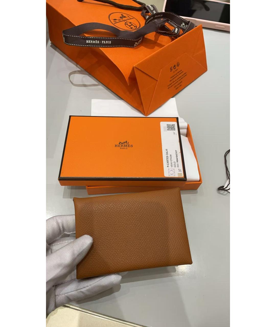 HERMES Оранжевый кардхолдер, фото 8