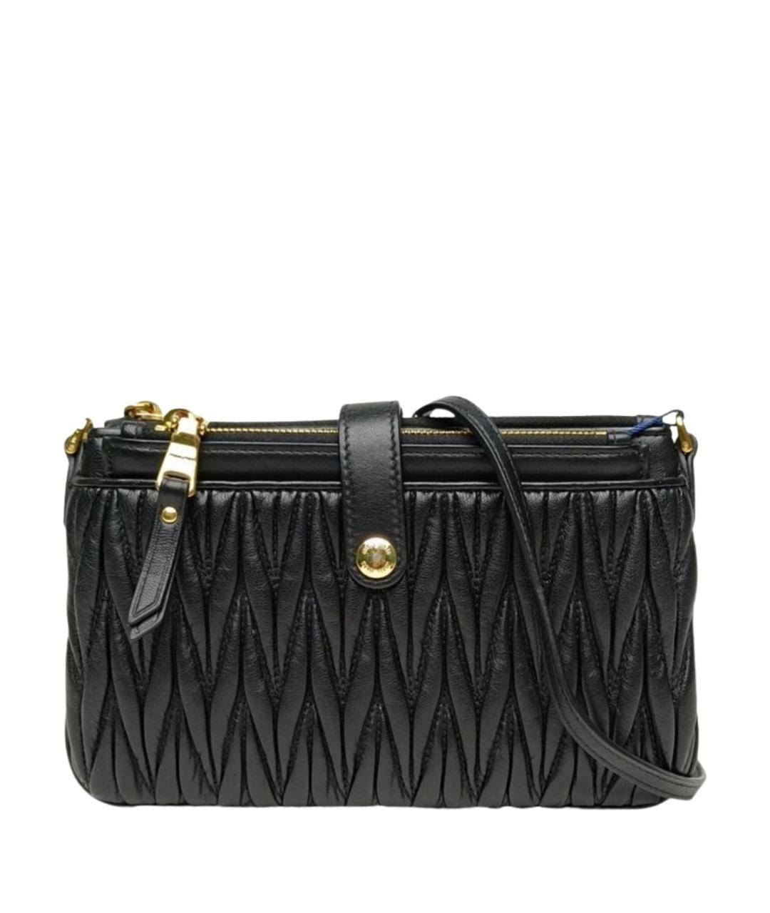 MIU MIU Черная кожаная сумка через плечо, фото 1