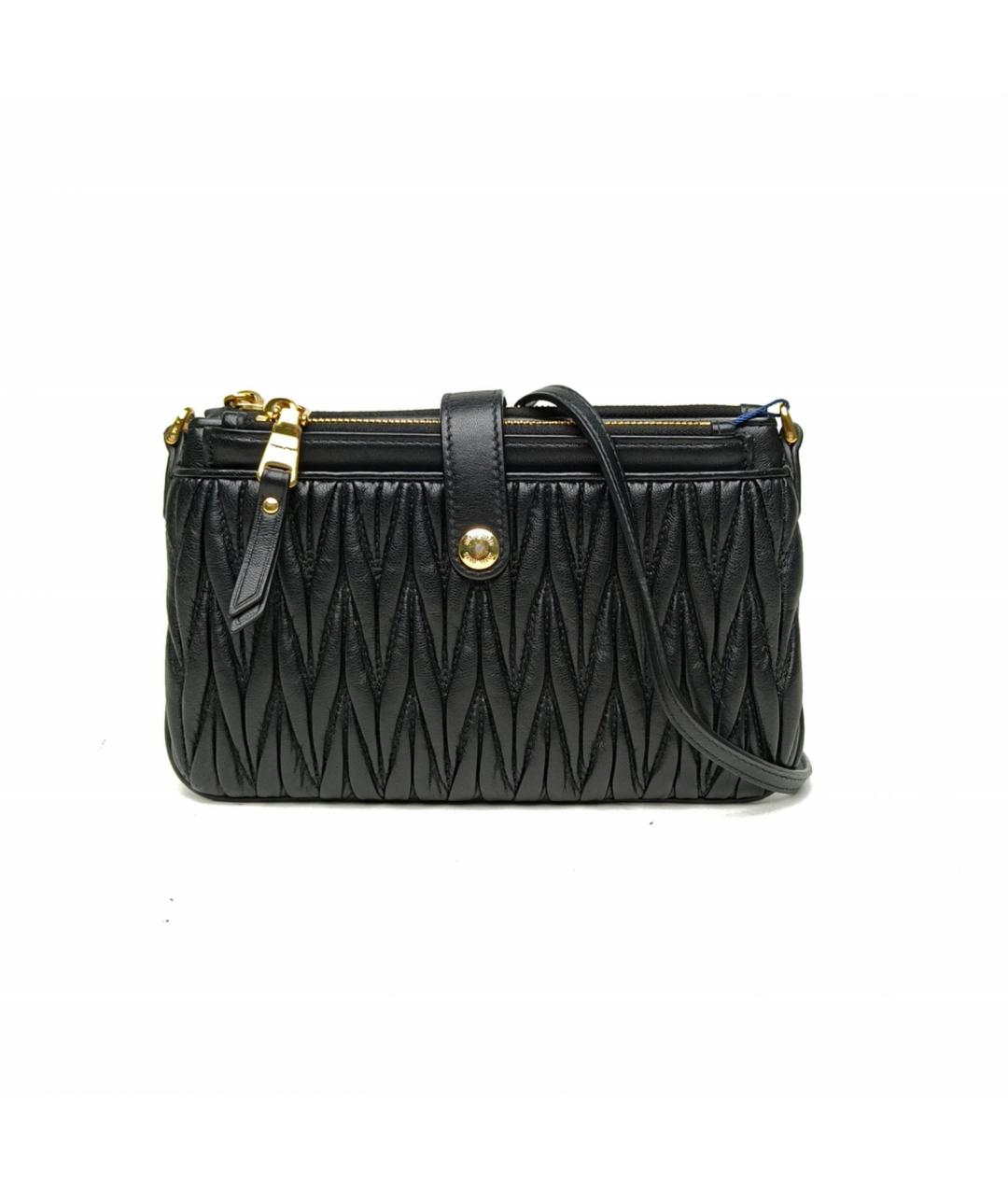 MIU MIU Черная кожаная сумка через плечо, фото 2