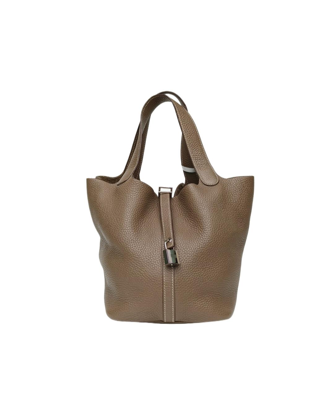 HERMES Коричневая сумка тоут, фото 10