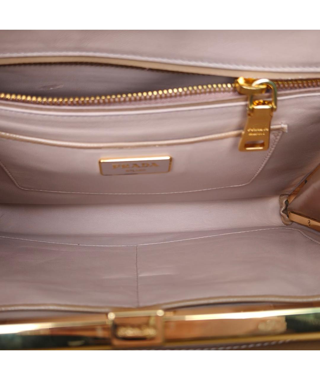 PRADA Бежевая кожаная сумка через плечо, фото 8