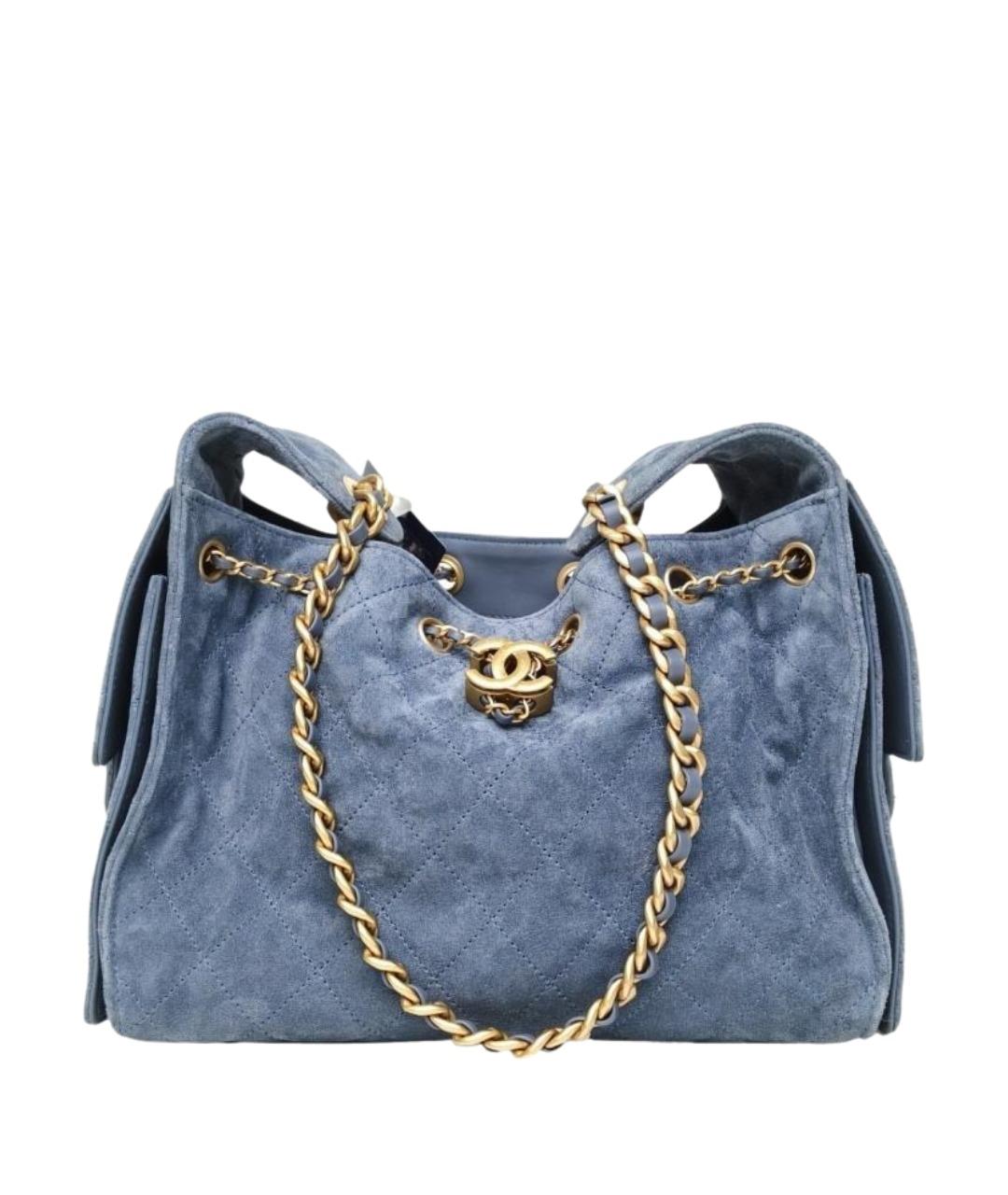 CHANEL Синяя деним сумка через плечо, фото 1