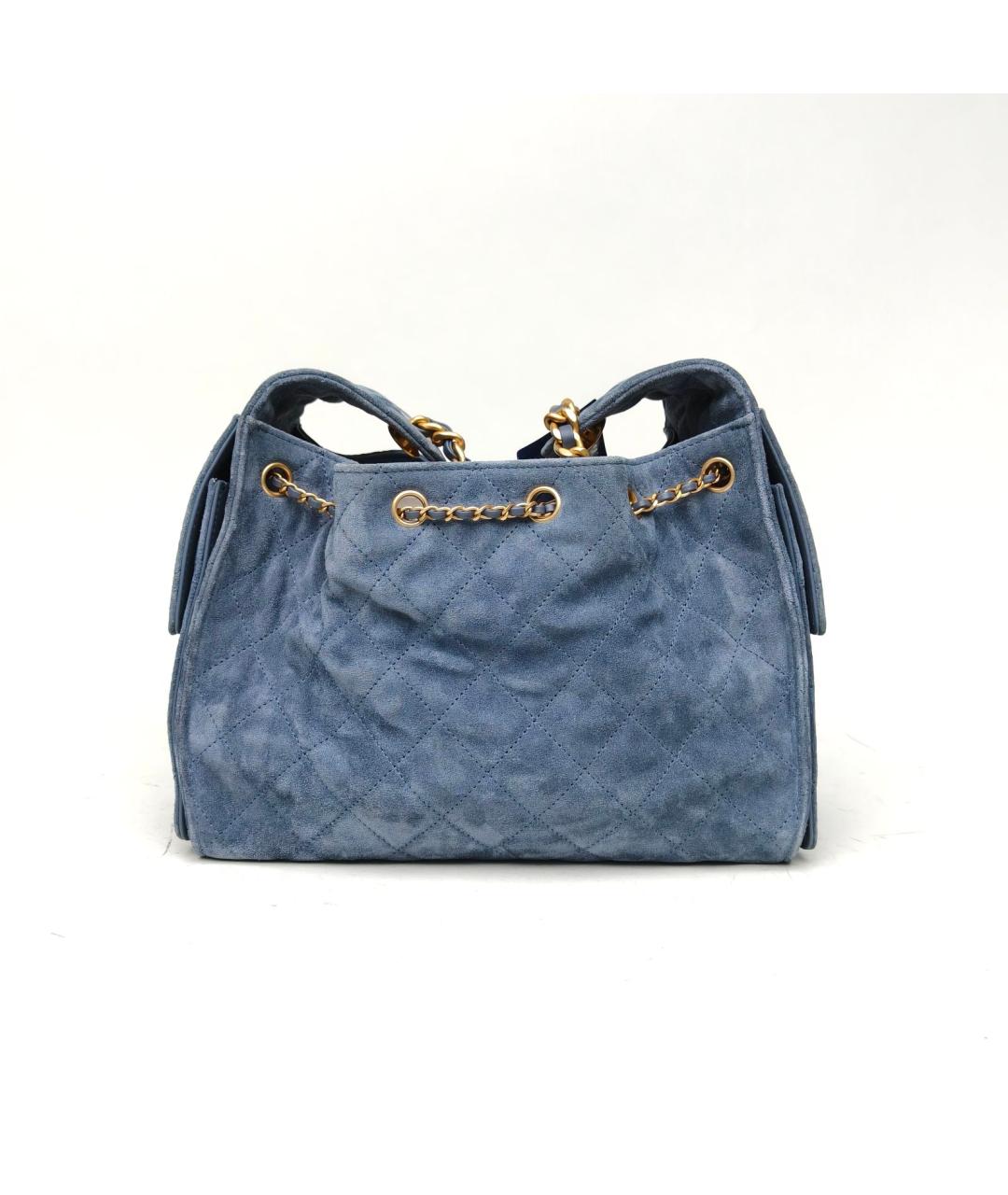 CHANEL Синяя деним сумка через плечо, фото 4