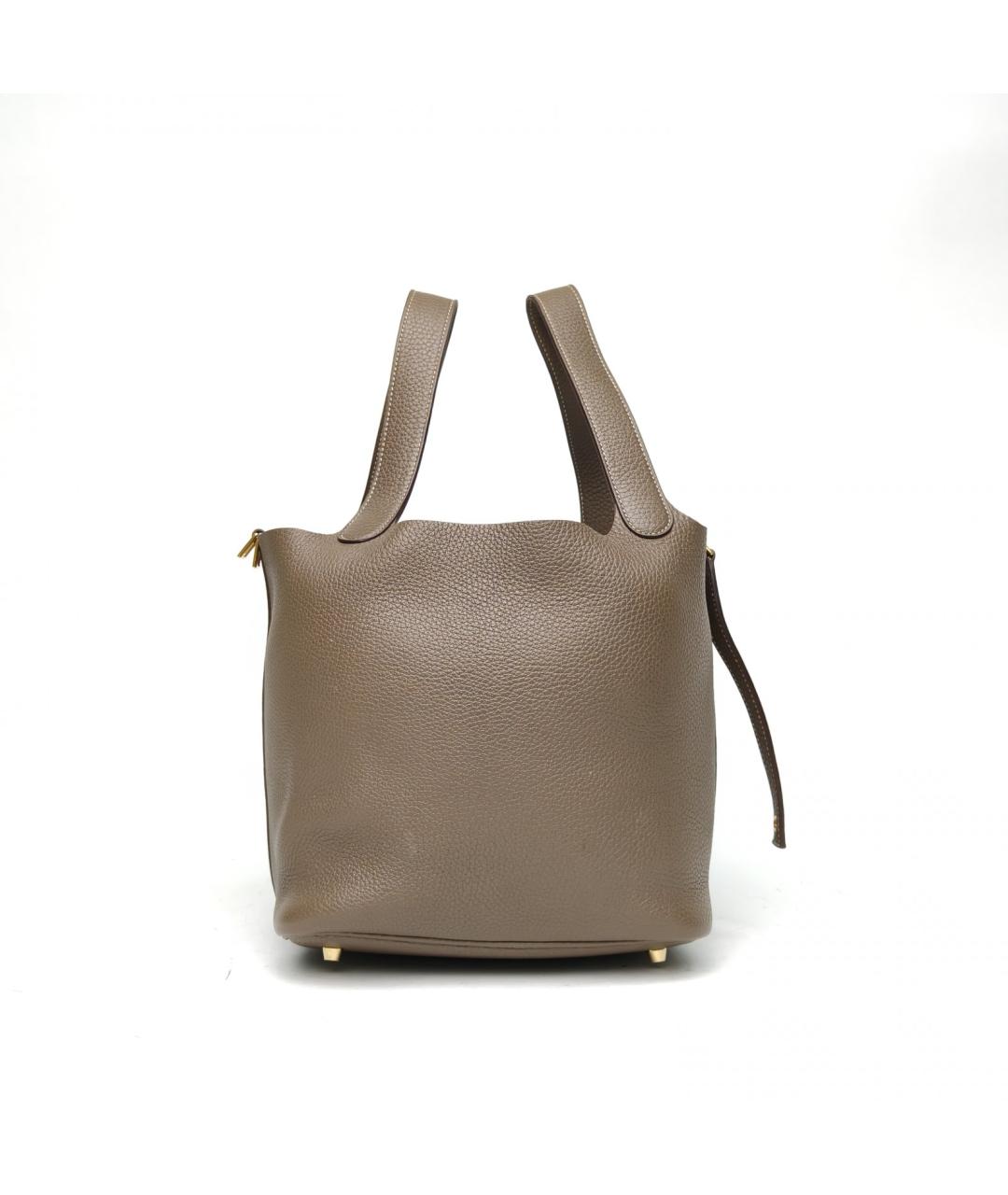 HERMES Коричневая сумка с короткими ручками, фото 3