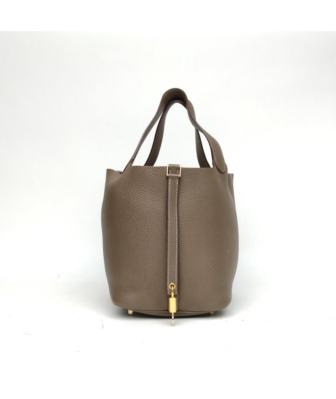 HERMES Коричневая сумка с короткими ручками, фото 4