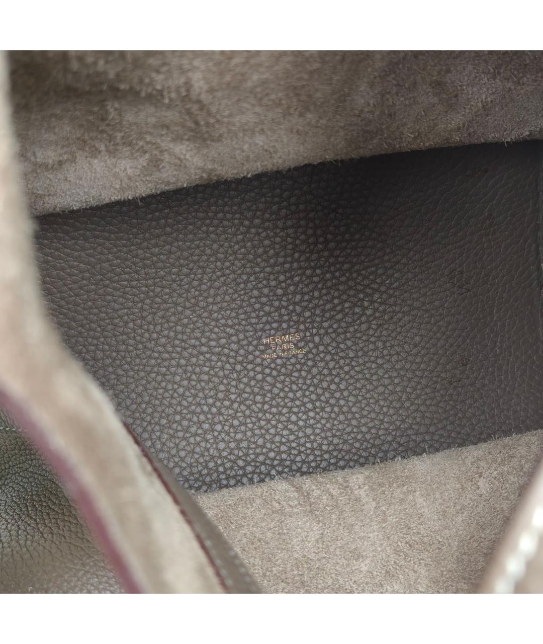 HERMES Коричневая сумка с короткими ручками, фото 7