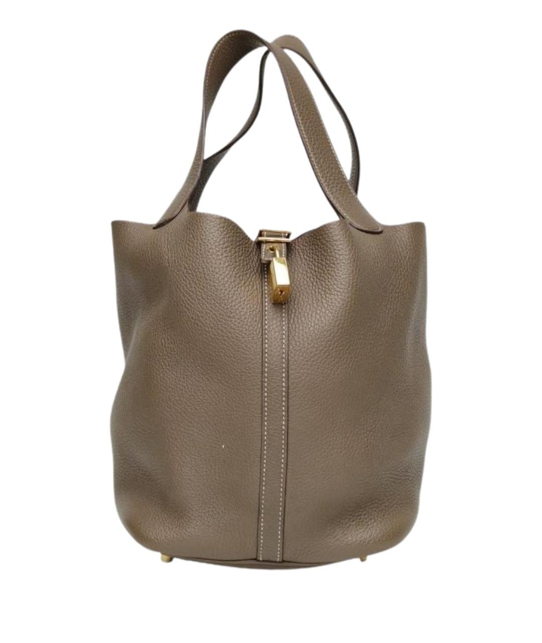 HERMES Коричневая сумка с короткими ручками, фото 1