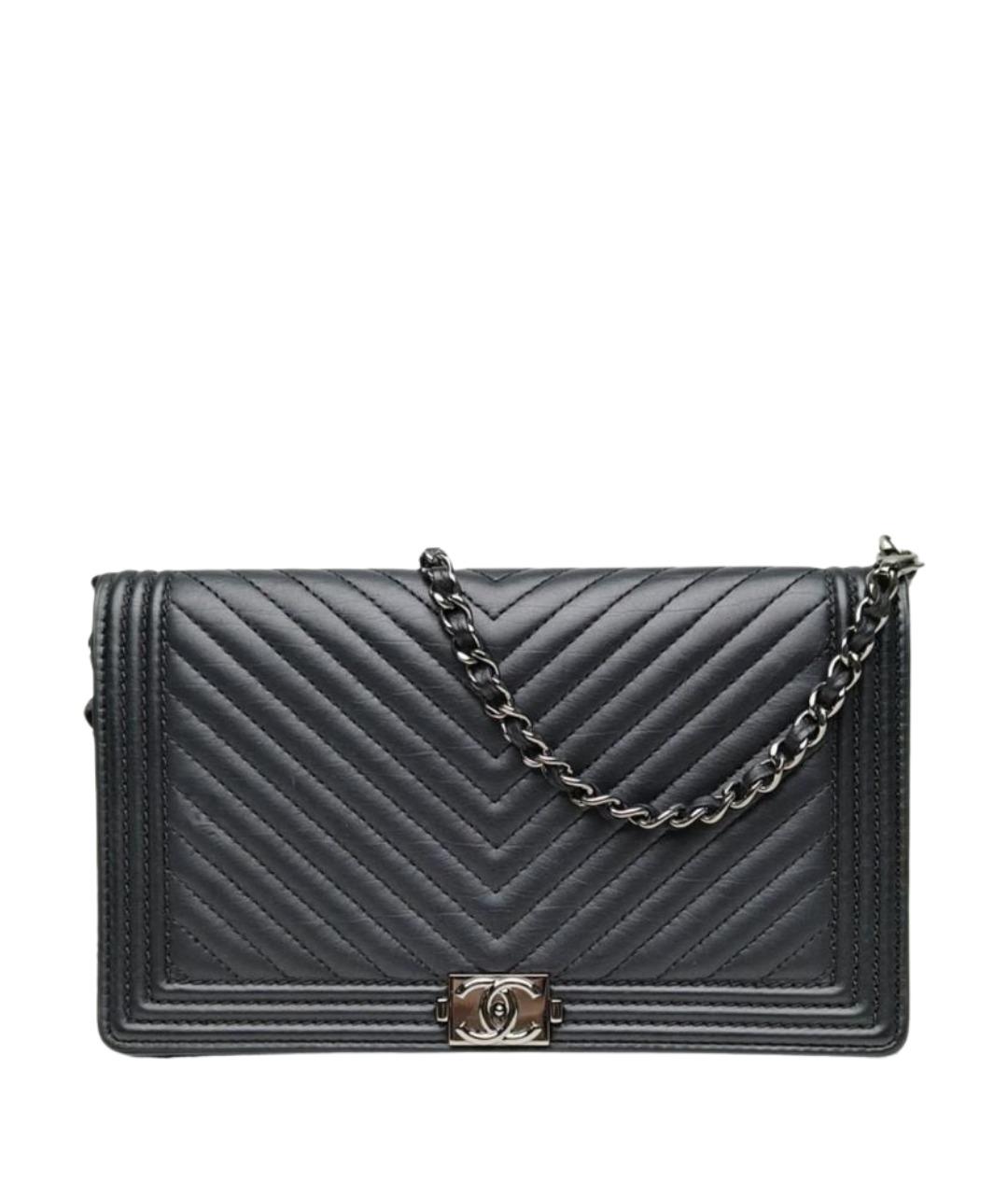 CHANEL Черная кожаная сумка через плечо, фото 1