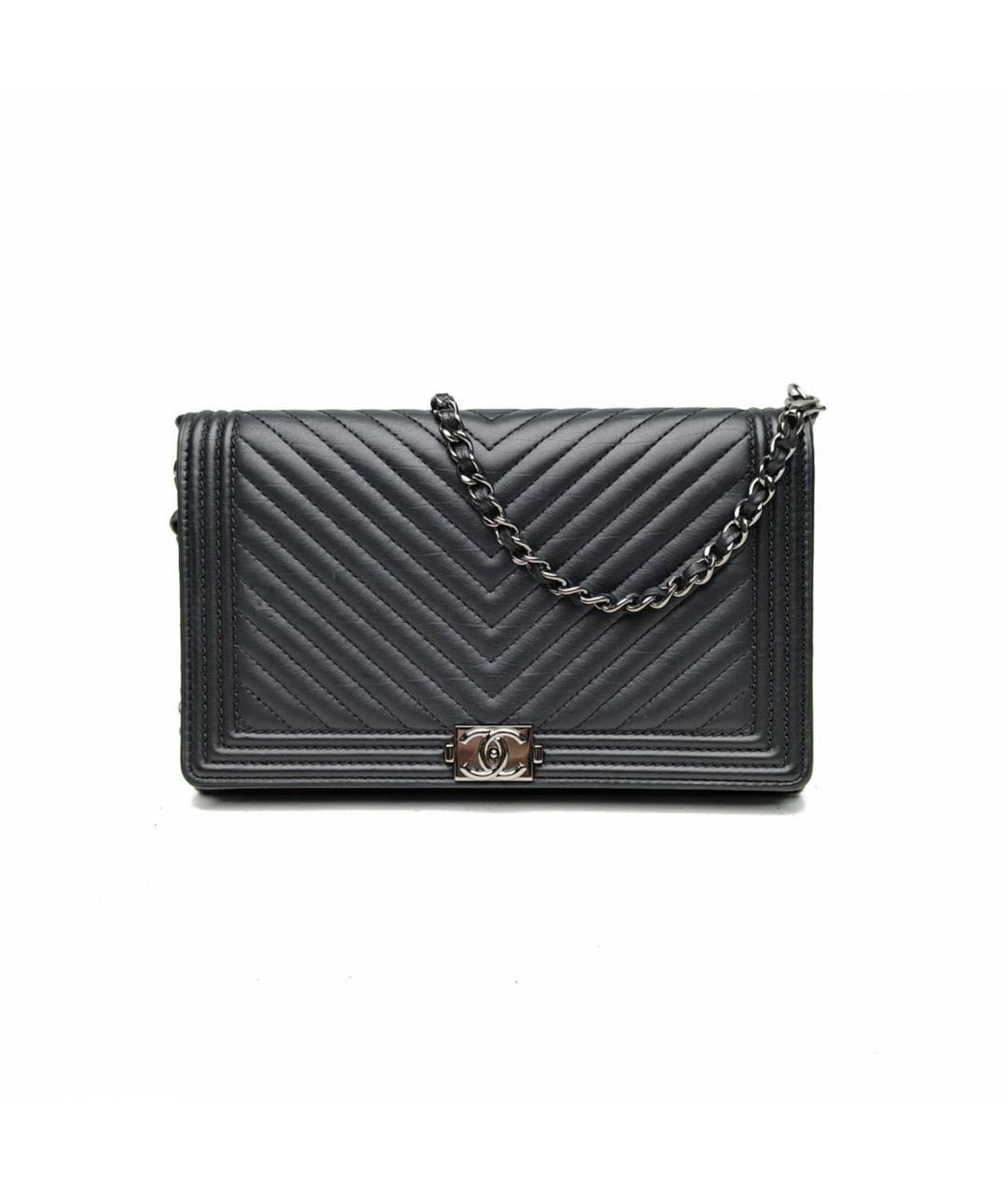 CHANEL Черная кожаная сумка через плечо, фото 2