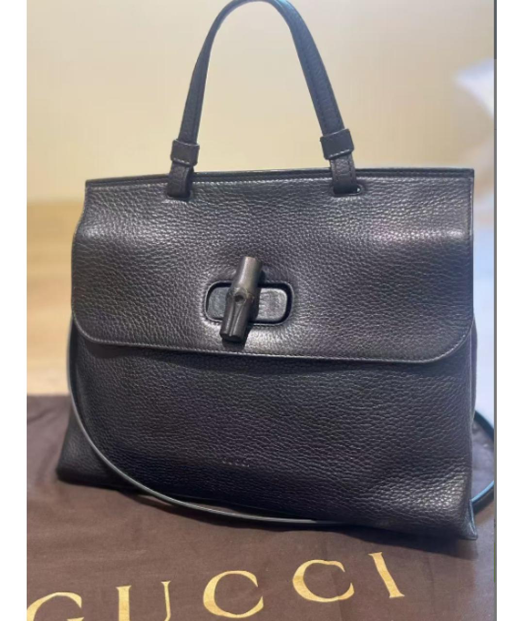 GUCCI Черная кожаная сумка через плечо, фото 11