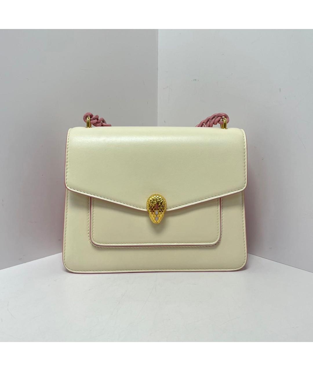 BVLGARI Бежевая кожаная сумка через плечо, фото 9