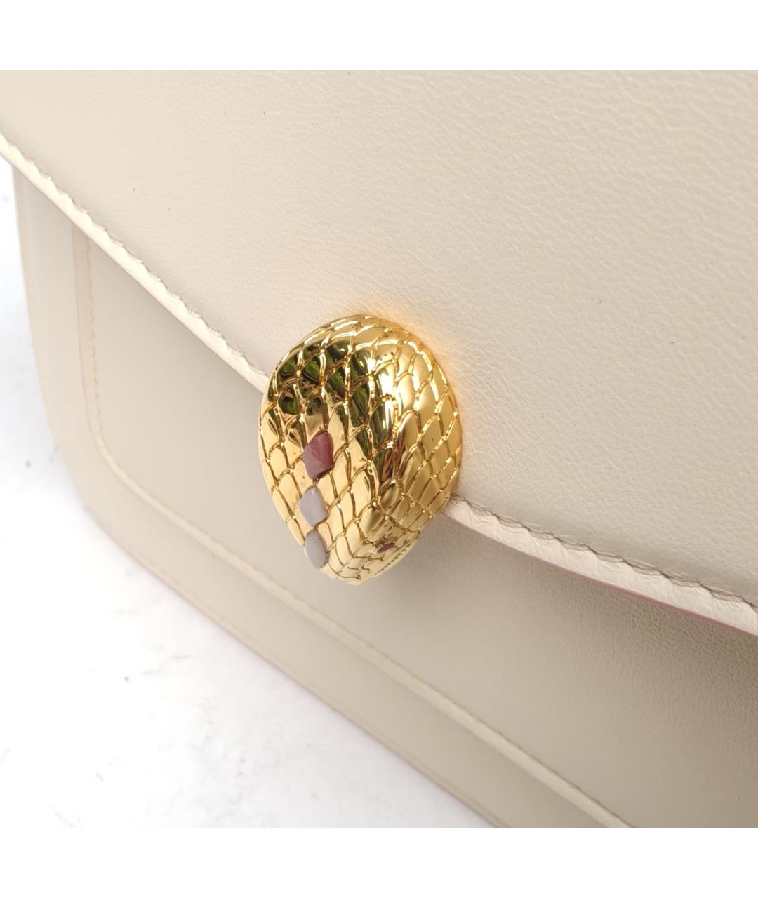 BVLGARI Бежевая кожаная сумка через плечо, фото 8