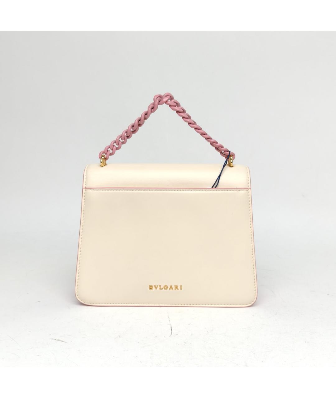 BVLGARI Бежевая кожаная сумка через плечо, фото 4