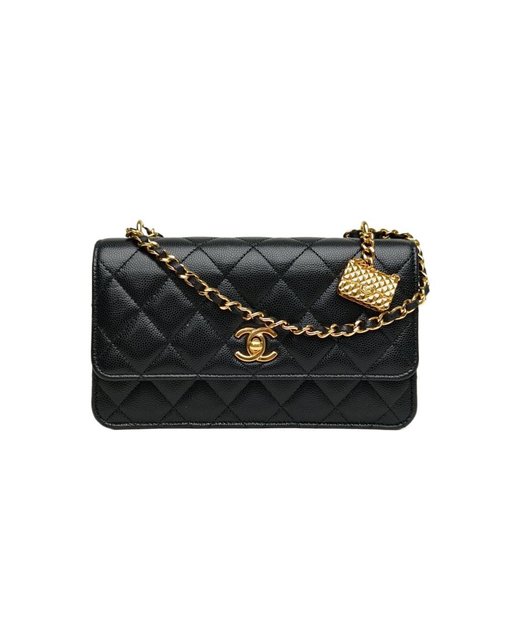 CHANEL Черная кожаная сумка через плечо, фото 9